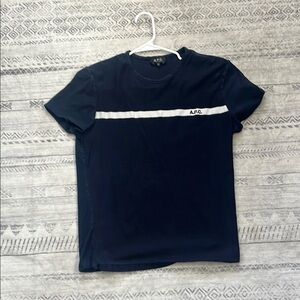 A.P.C. Dark Blue Tee with White Accent